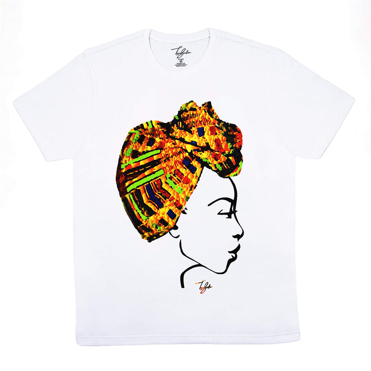 MISS AFRICA WITH TRADITIONAL FESTIVAL HEAD WRAP (UNISEX SHORT SLEEVE T-SHIRT)