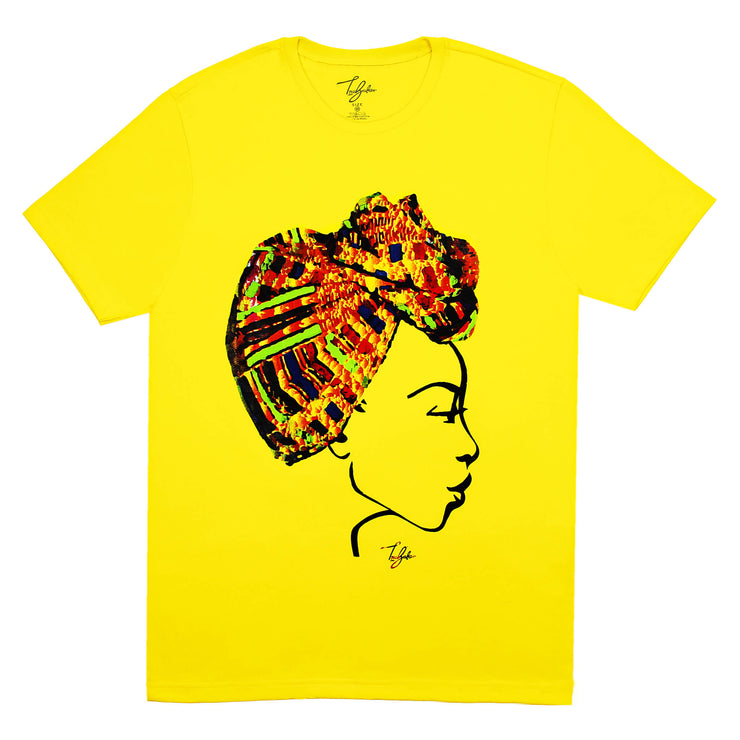 MISS AFRICA WITH TRADITIONAL FESTIVAL HEAD WRAP (UNISEX SHORT SLEEVE T-SHIRT)