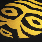 OBUASI GOLD WARRIOR MASK WITH BLACK EYES (UNISEX SHORT SLEEVE T-SHIRT)