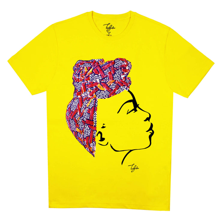 MISS AFRICA WITH SOCIAL SATURDAY HEAD WRAP (UNISEX SHORT SLEEVE T-SHIRT)