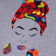 MISS AFRICA WITH MEDLEY HEAD WRAP (LADIES SHORT SLEEVE T-SHIRT)