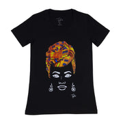 MISS AFRICA WITH TRADITIONAL WEDDING HEAD WRAP (LADIES SHORT SLEEVE T-SHIRT)